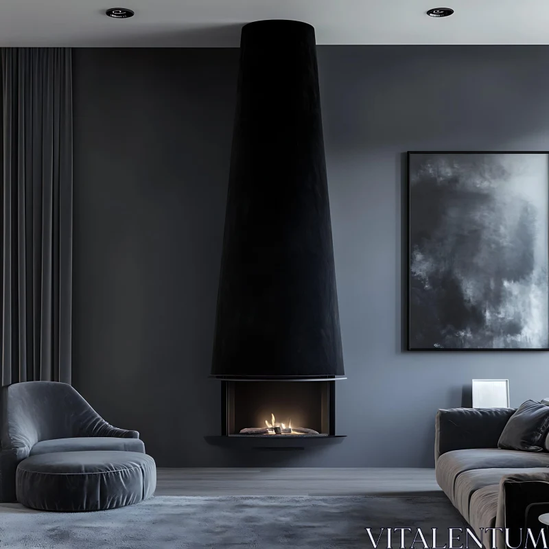 Minimalist Interior with Statement Fireplace