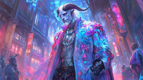Horned Figure in Opulent Setting