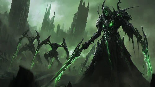 Undead Warrior with Glowing Sword