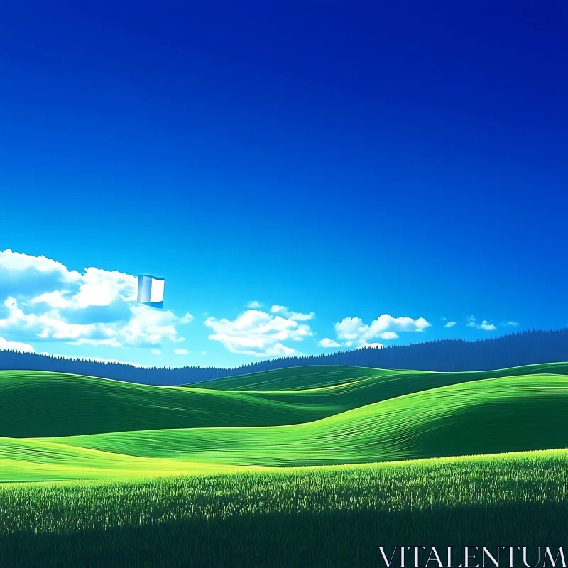 Rolling Hills Under Azure Skies