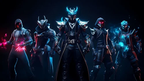Neon-Lit Armored Squadrons