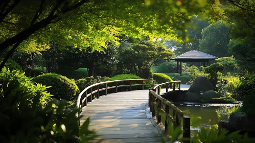 Serene Garden Scene with Pavilion