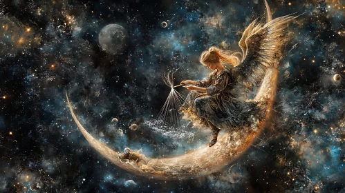 Winged Angel Creating Constellations Art