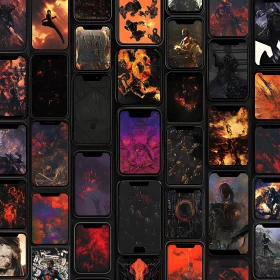 Dark Abstract Phone Screen Pattern