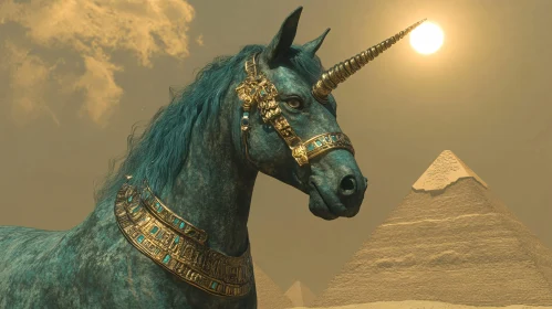 Mythical Unicorn in the Egyptian Desert
