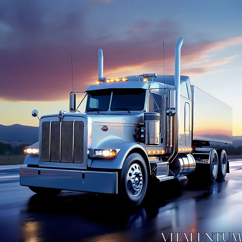 Truck against Sunset