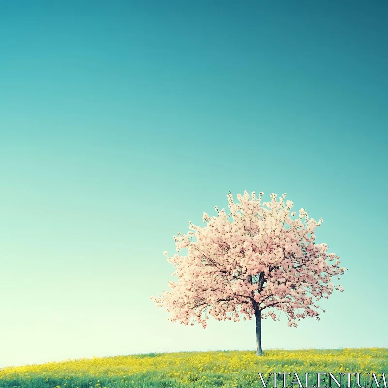 AI ART Pastel Spring Blossom Landscape