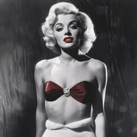 Marilyn Monroe in Classic Red Lip Vintage Style
