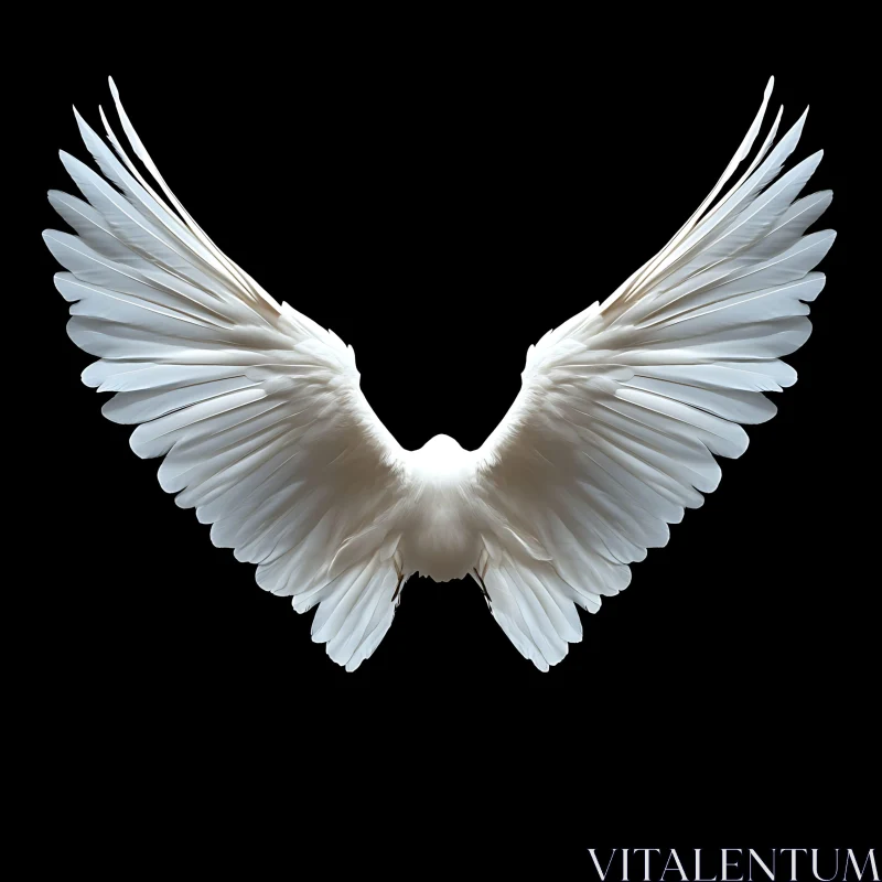 Angel Wings on Black Background