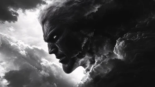 Titan Face Amongst Clouds