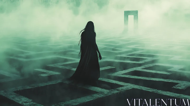 Figure in Misty Labyrinth