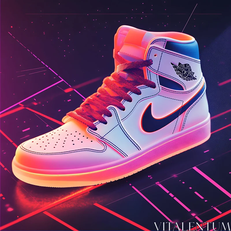 Luminous High-Top Sneaker on Dark Grid