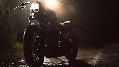 Skull Motorcycle in the Night