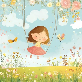 Child's Delight: A Whimsical Swing Scene
