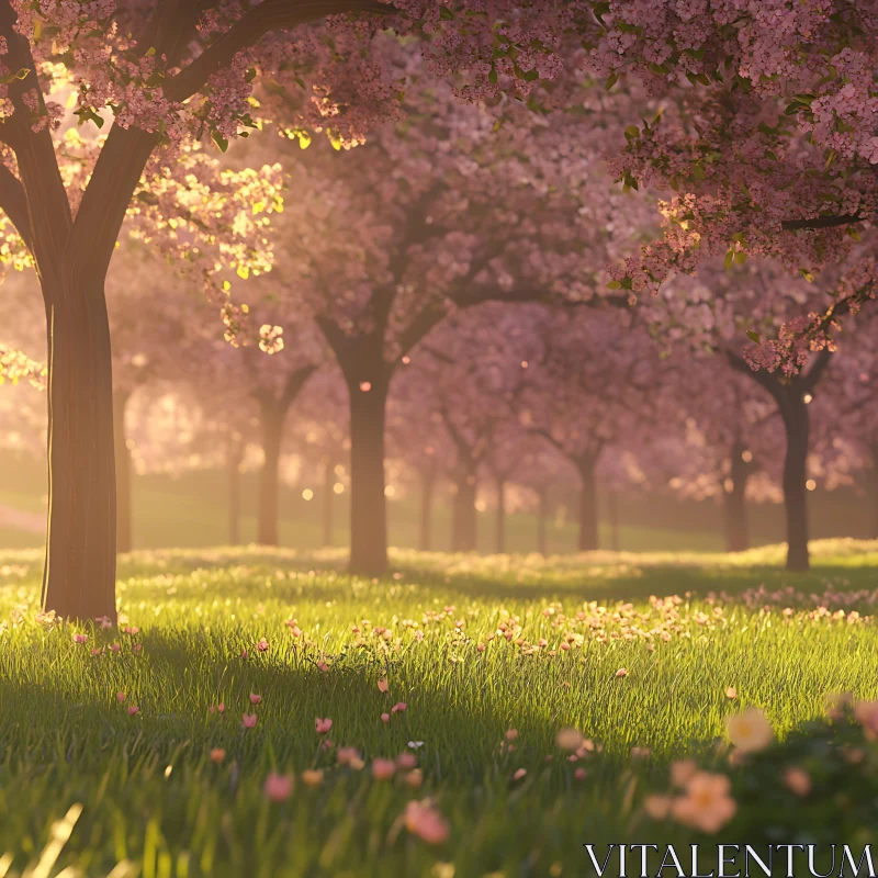 AI ART Spring Blossom Meadow