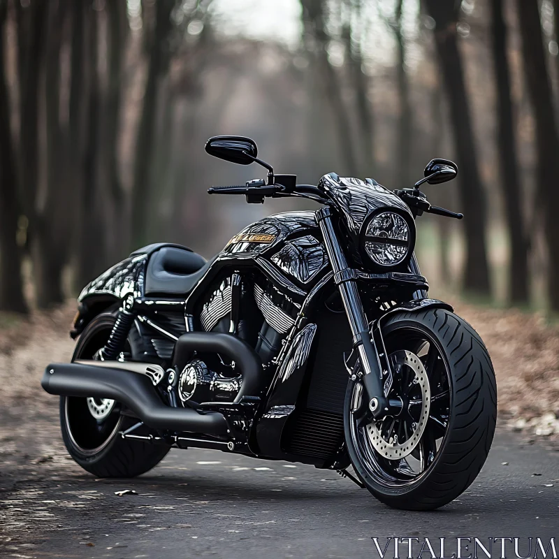 Motorcycle on Asphalt Road