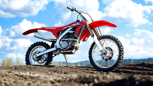 Off-Road Motorcycle on Dirt Hill