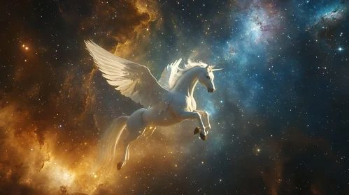 Celestial Pegasus in Starry Sky