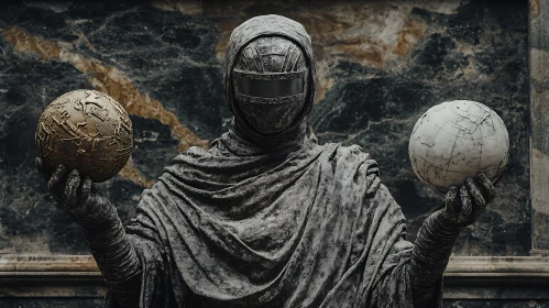 Statue with Globes