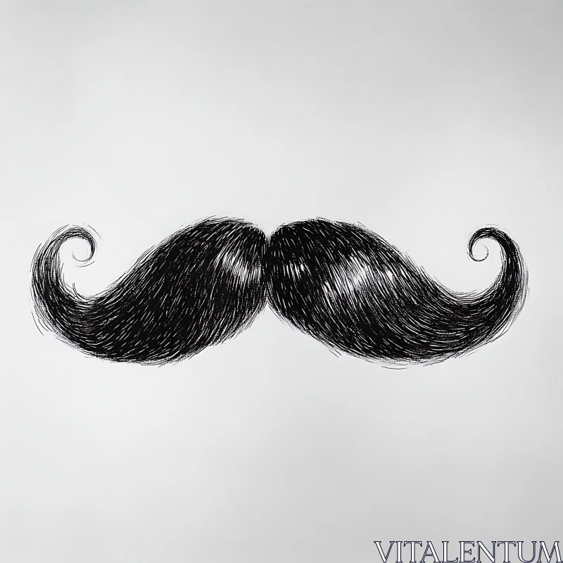 Detailed Black Mustache Art
