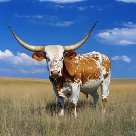 Texas Longhorn Portrait in Nature