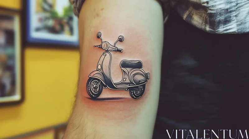 Retro Motorcycle Tattoo Art
