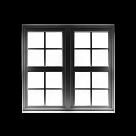 Eight-Pane Window on Black
