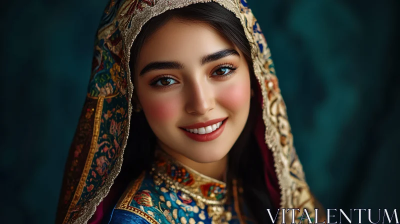 Woman Portrait with Traditional Ornament