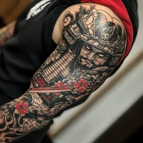 Samurai Warrior Detailed Arm Tattoo