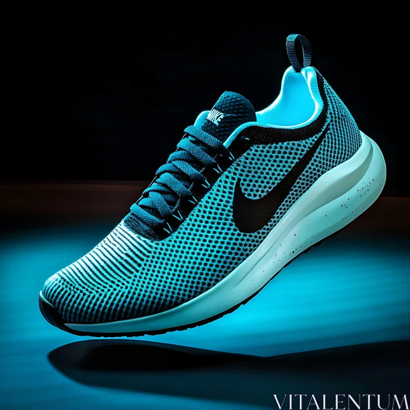 Floating Blue Running Shoe