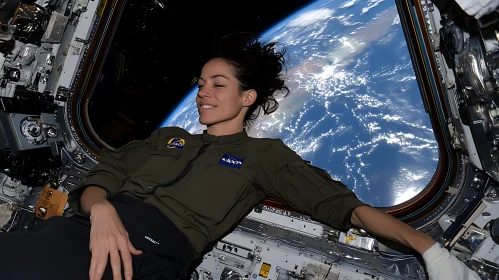Serene Astronaut in Space