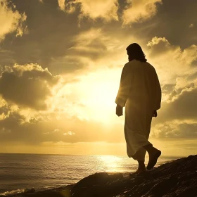 Sunset Walk by the Ocean