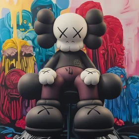 Abstract Seated Figure Art