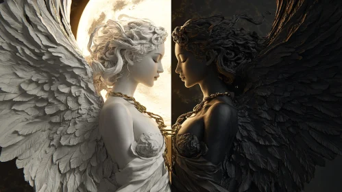 Monochrome Angel Figures