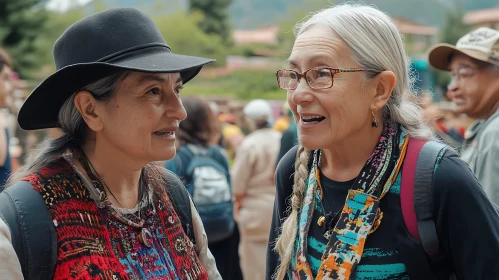 Candid Portrait of Two Women Chatting