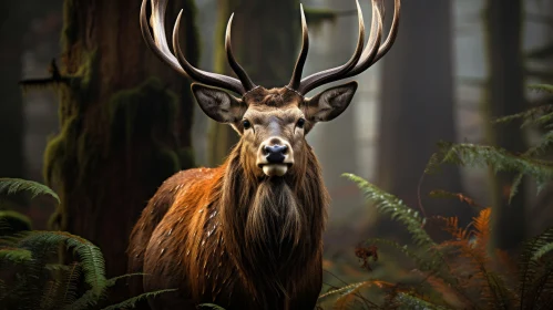 Majestic Deer in Forest: A Study in Characterful Animal Portraiture