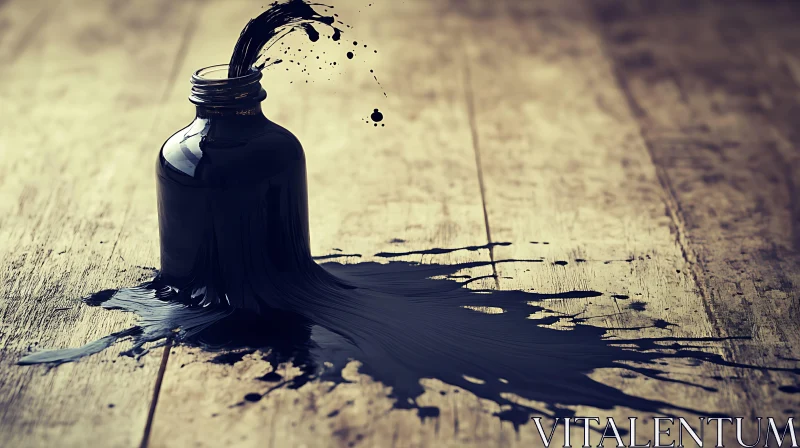 Abstract Ink Flowing from Bottle AI Image