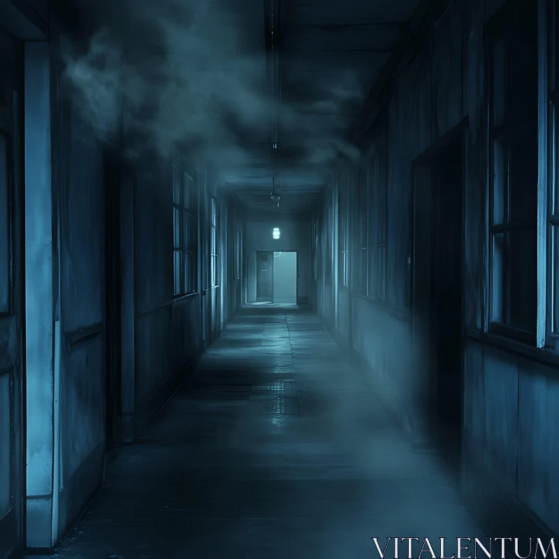 AI ART Foggy Hallway