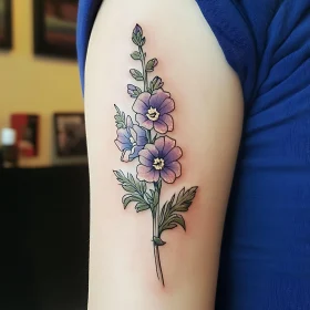 Purple Flower Arm Tattoo Design