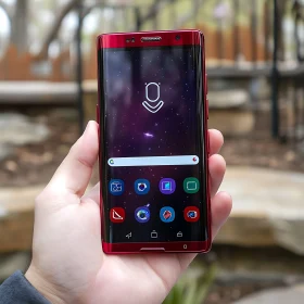 Elegant Smartphone with Starry Wallpaper