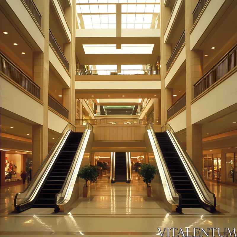 Interior Architecture with Escalators AI Image