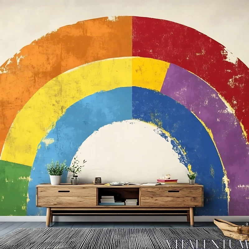 Colorful Rainbow Painting Home Decor AI Image