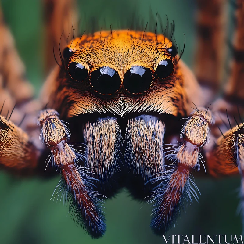 Detailed Close-Up of a Spider in Macro Photography AI Image