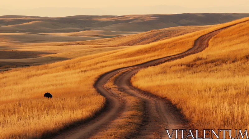 AI ART Rural Dirt Road Landscape with Hills