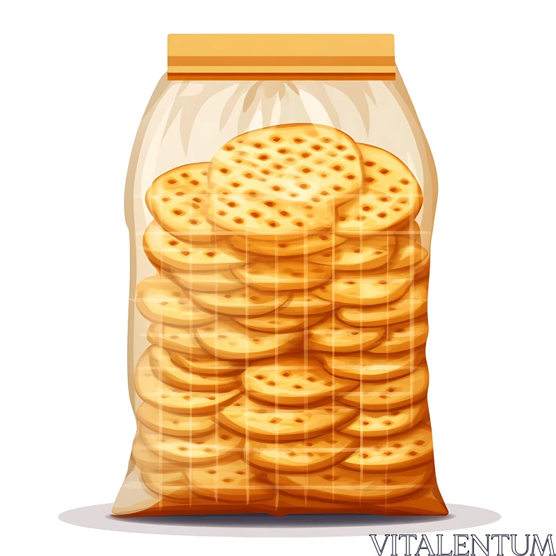 Stacked Cookies in Clear Packaging AI Image