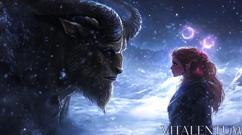 AI ART A Winter's Tale: The Beast's Gaze