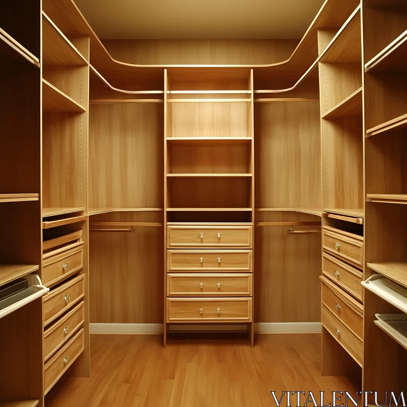 AI ART Custom Wooden Closet Interior