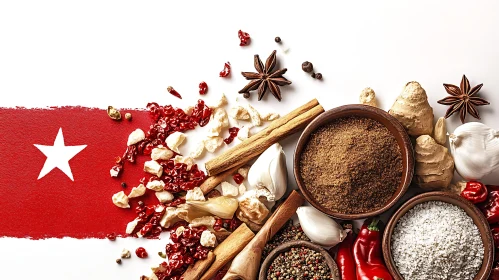 Beautiful Display of Spices for Cooking