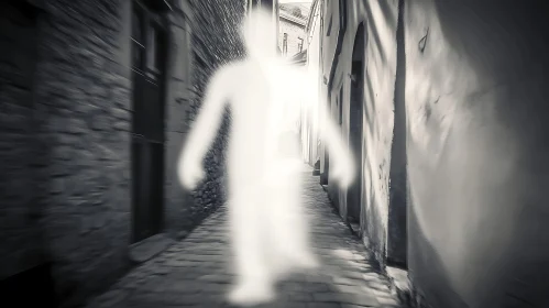 Spectral Figure in a Monochrome Alley