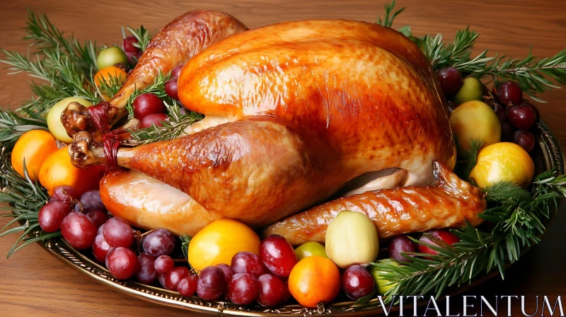 Holiday Turkey Feast Still Life AI Image